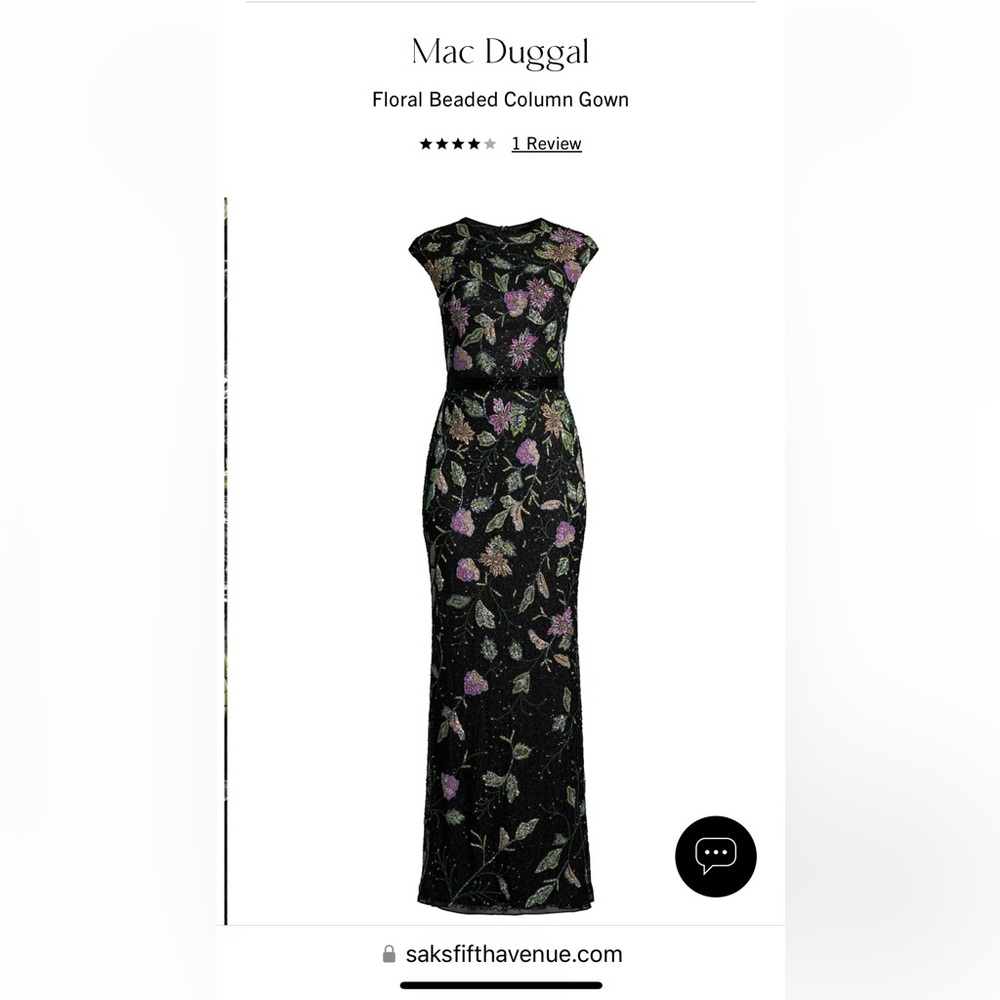 Mac Duggal Floral beaded column gown